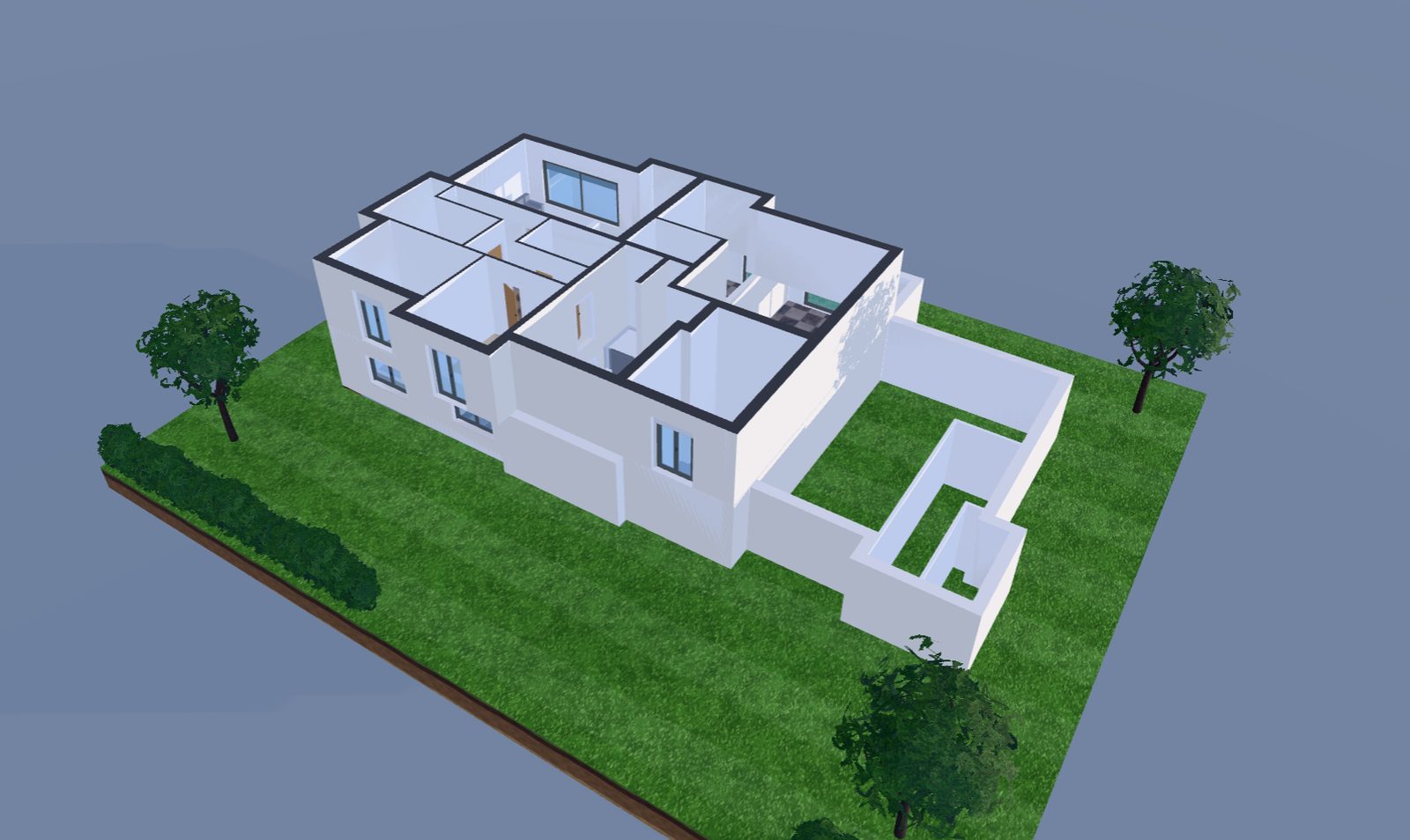 La 3D d'une résidence dessinée dans CadMirror